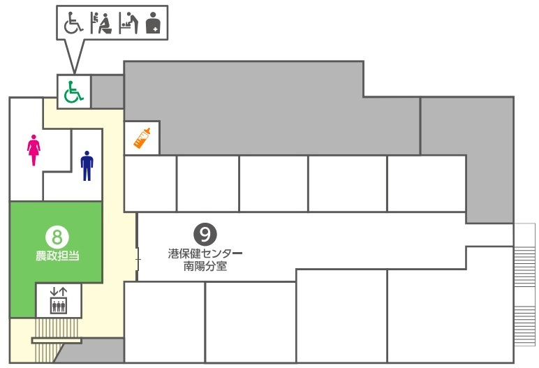地図:南陽支所2階フロアマップ