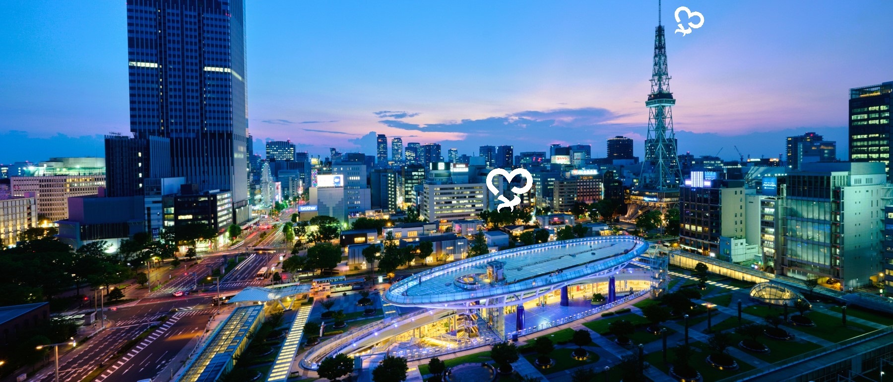 オアシス21の夜景画像