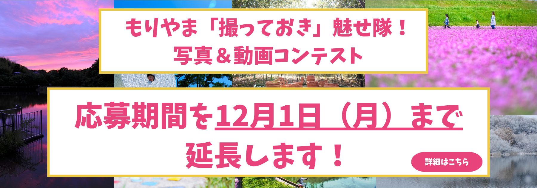 もりやま「撮っておき」魅せ隊！写真＆動画コンテストの応募期間を12月1日（月曜日）まで延長します！