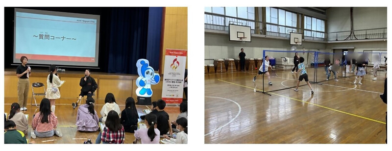 アスリートによる学校訪問の写真