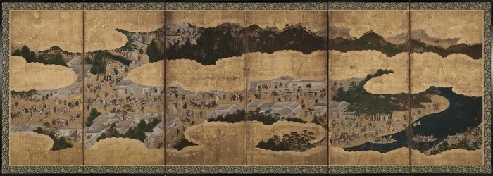 写真：名古屋市指定文化財伊勢参宮図屏風