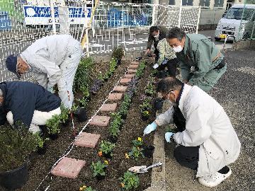 写真:花植えの様子