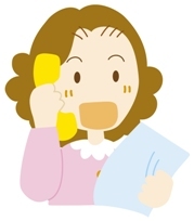 イラスト：電話をしている女性