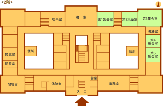 イラスト：館内案内図(2階)