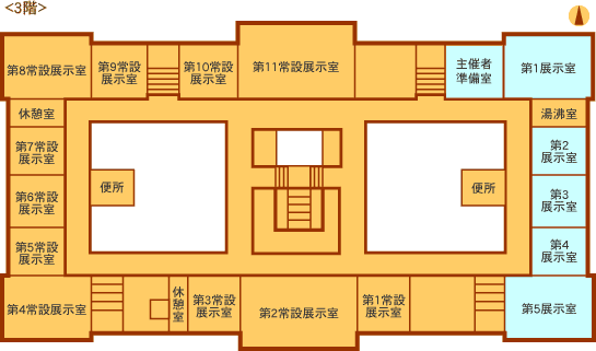 イラスト：館内案内図(3階)