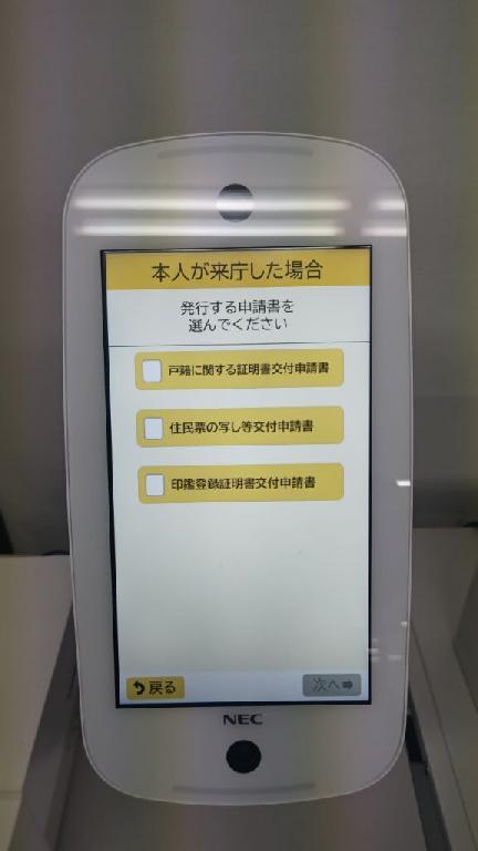 写真:タッチパネル