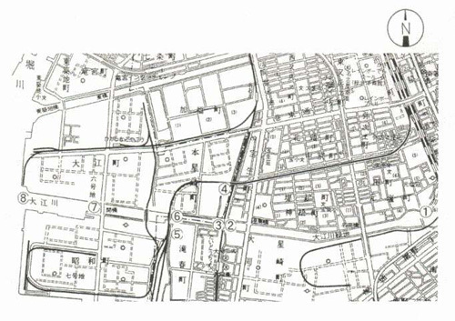 地図:大江川調査地点