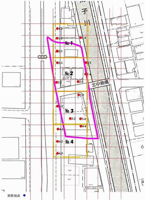 イラスト:荒子川北中島橋右岸周辺図