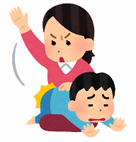 イラスト:たたかれるこども