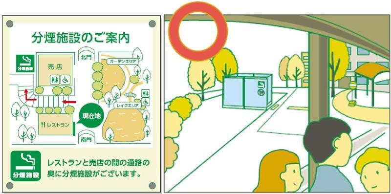 イラスト：屋外分煙施設