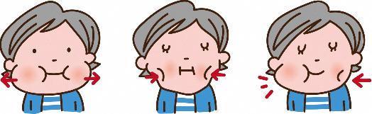 頬の運動のイラスト