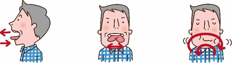 舌の筋肉を鍛える運動のイラスト