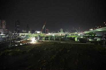 写真：JR関西本線・あおなみ線　架設状況2