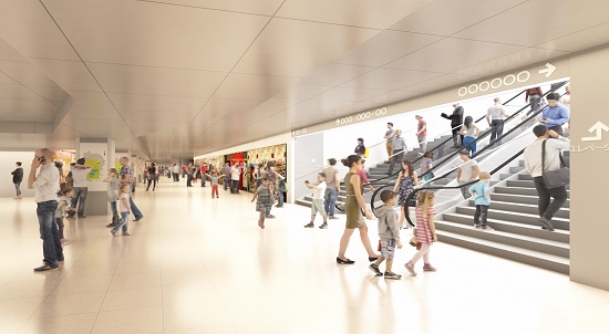 イラスト：地下広場のイメージパース