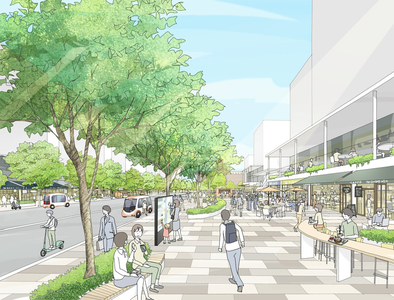 図　みどりや風を感じながらショッピング