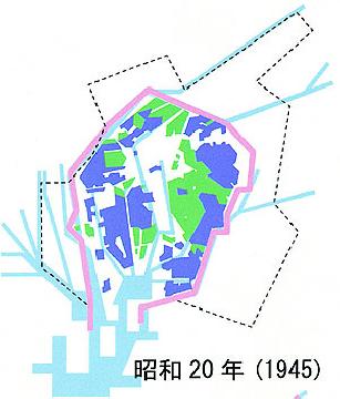 地図:昭和20年(1945年)の状況