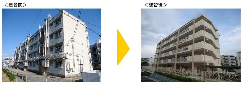 建替え前、建替え後写真