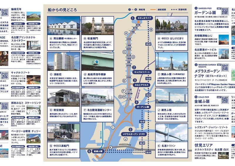 写真:運航図と周辺施設