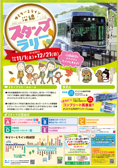 写真：「ゆとりーとライン沿線スタンプラリー」のポスター