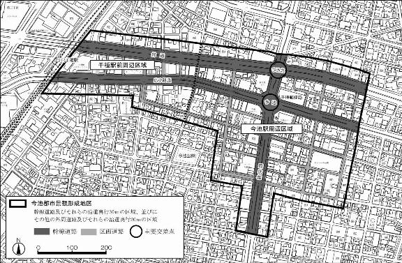 地図:今池都市景観形成地区の区域図