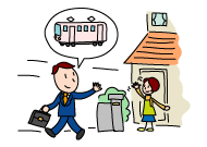 公共交通利用のイラスト