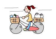 自転車に乗る人のイラスト