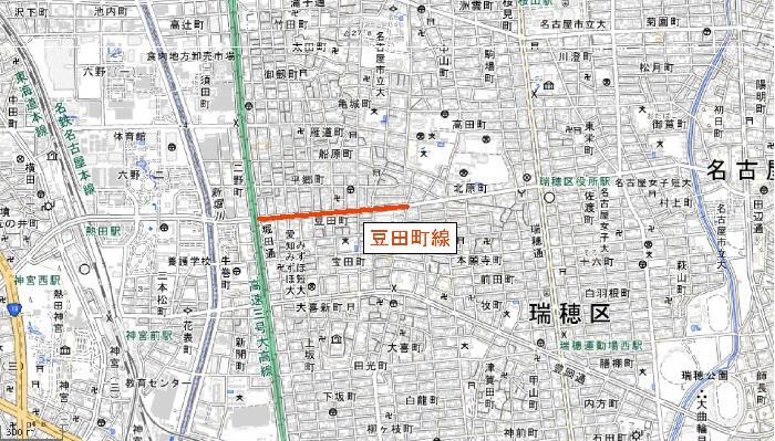 地図：豆田町線の位置図