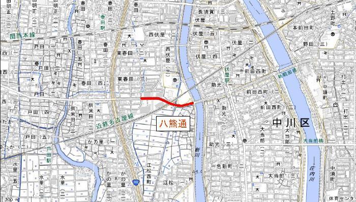 地図:八熊通の位置図