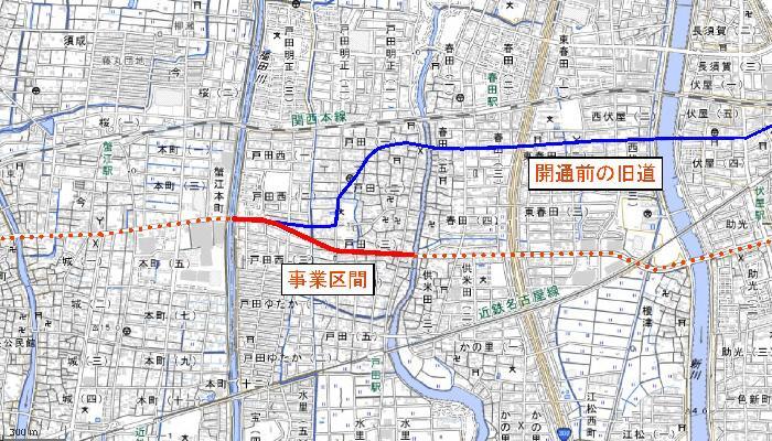 地図:弥富名古屋線の整備箇所図