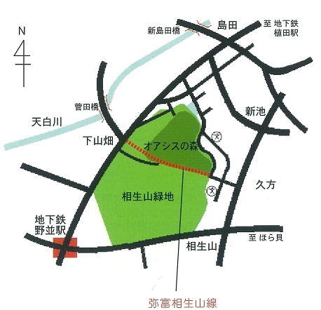 弥富相生山線の位置を示す地図