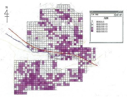 イラスト:ヒメボタルの分布状況