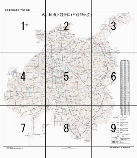 イラスト:名古屋市一般交通量概況の全体図