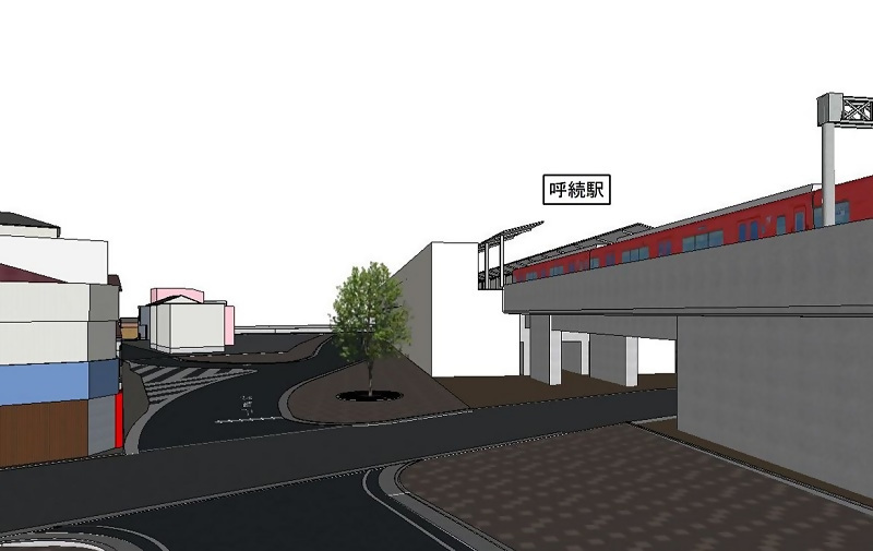 イラスト：呼続駅付近の完成イメージ