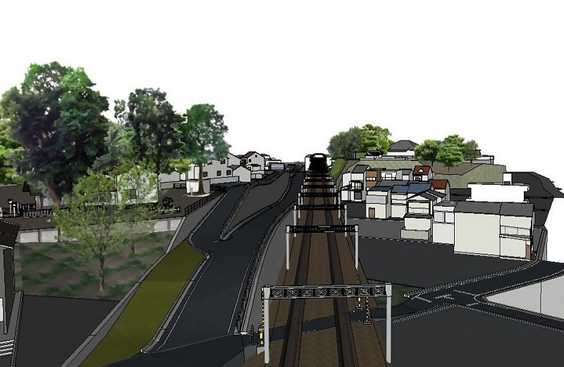 イラスト：事業終点部より北を向いて（南区側）の完成イメージ