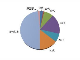参加者の年代についてのグラフ