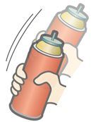 缶を振って中身を確認しているイラスト