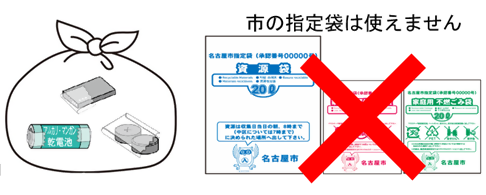 市の指定袋は使えません