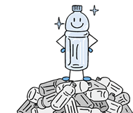 イラスト:資源として新しいものに生まれ変わるイメージ