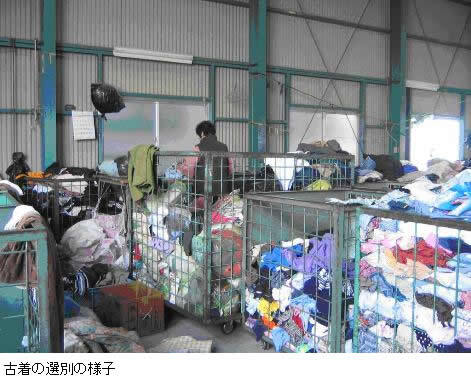 写真:古着の選別の様子