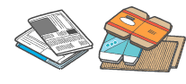 イラスト:新聞と段ボール