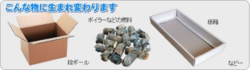 写真:こんな物に生まれ変わります