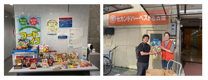 写真：NECグループ各社で集まった食品の様子