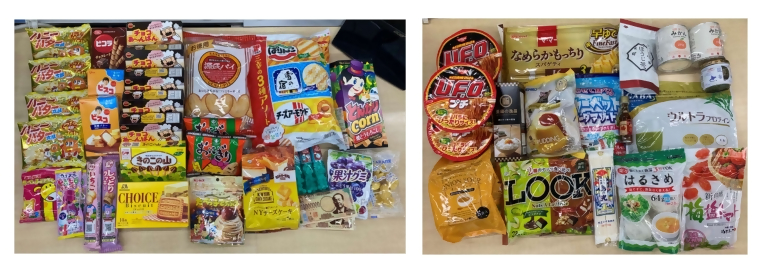 トヨタ自動車株式会社カスタマーファースト推進本部で集まった食品の写真