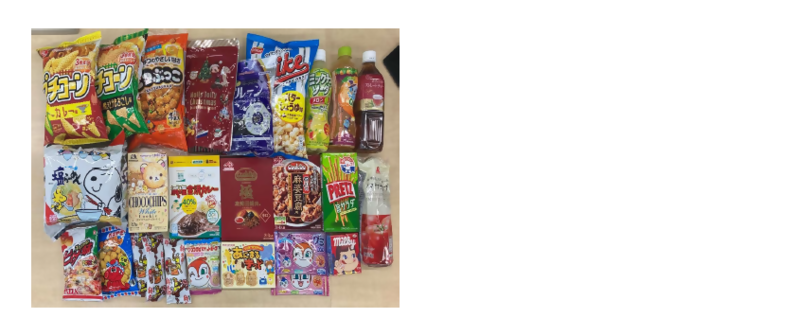 トヨタ自動車株式会社カスタマーファースト推進本部で集まった食品の写真