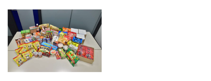 VTホールディングス株式会社フードドライブで集まった食品の写真