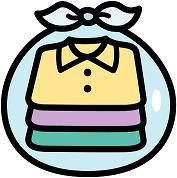 袋に入った衣類・布類のイラスト