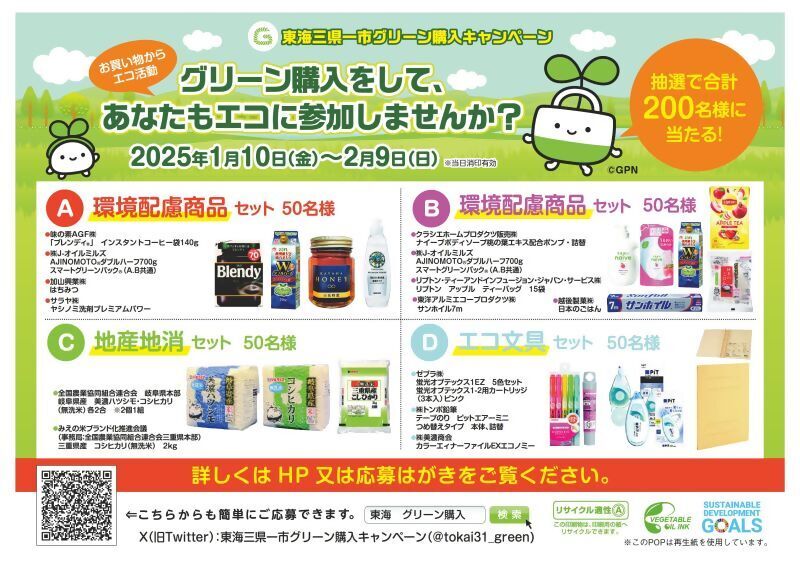 写真：グリーン購入キャンペーンの賞品