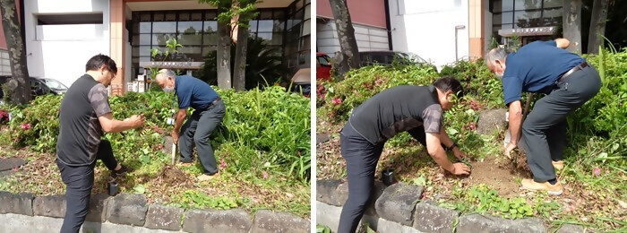 写真:植樹の様子(熱田生涯学習センター)