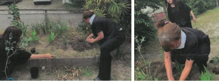 写真:植樹の様子(株式会社村上工業)