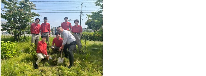 写真：植樹の様子（センコー株式会社名古屋主管支店名古屋営業所）